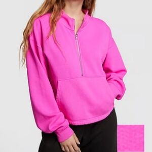 PINK Victoria’s Secret Premium Fleece Half-Zip Pullover Sweatshirt - XL
